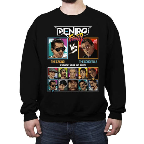 De Niro Fighter - Crew Neck Sweatshirt Crew Neck Sweatshirt RIPT Apparel Small / Black