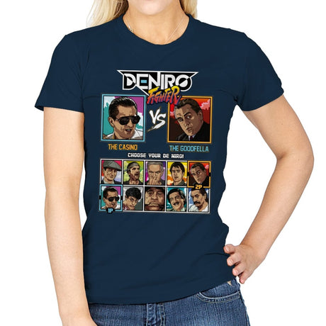 De Niro Fighter - Womens T-Shirts RIPT Apparel Small / Navy