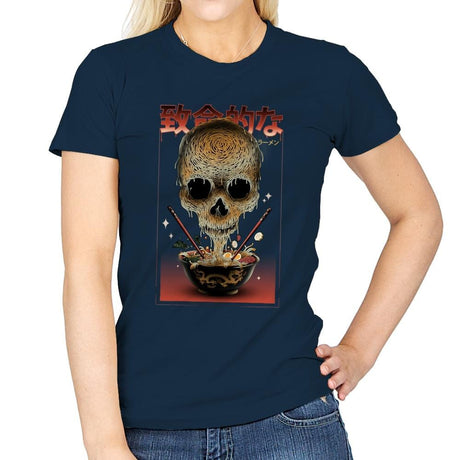 Deadly Ramen - Womens T-Shirts RIPT Apparel Small / Navy