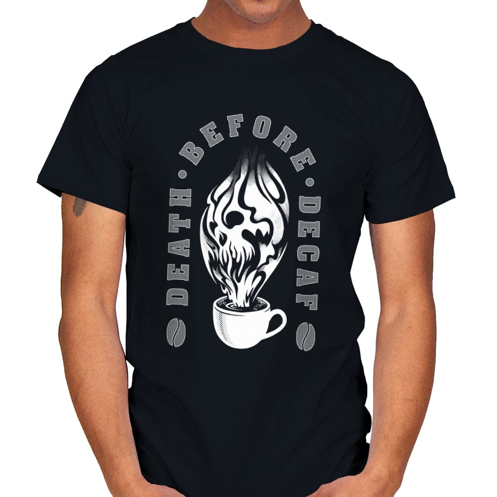 Death before Decaf - Mens T-Shirts RIPT Apparel Small / Black