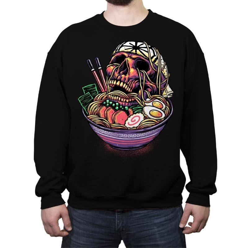 Death By Ramen - Crew Neck Sweatshirt Crew Neck Sweatshirt RIPT Apparel Small / Black