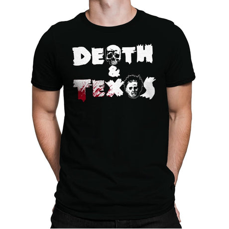 Death & Texas - Mens Premium T-Shirts RIPT Apparel Small / Black