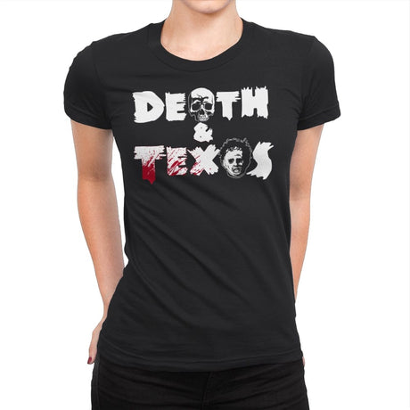 Death & Texas - Womens Premium T-Shirts RIPT Apparel Small / Black