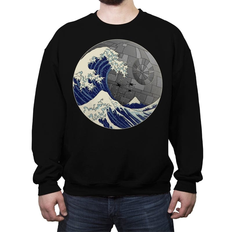 Death Wave - Crew Neck Sweatshirt Crew Neck Sweatshirt RIPT Apparel Small / Black