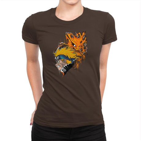 Demon Fox - Graffitees - Womens Premium T-Shirts RIPT Apparel Small / Dark Chocolate