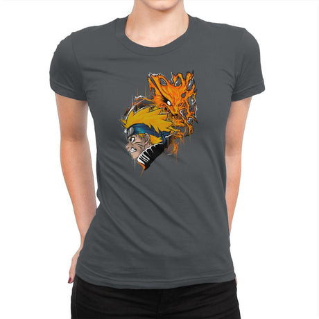 Demon Fox - Graffitees - Womens Premium T-Shirts RIPT Apparel Small / Heavy Metal