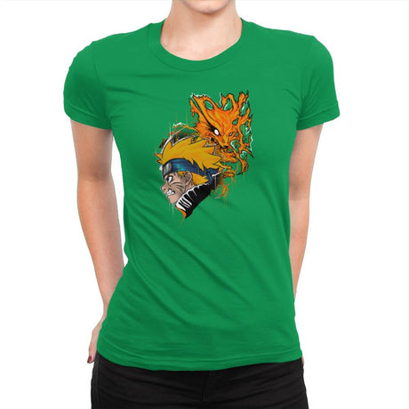 Demon Fox - Graffitees - Womens Premium T-Shirts RIPT Apparel Small / Kelly Green