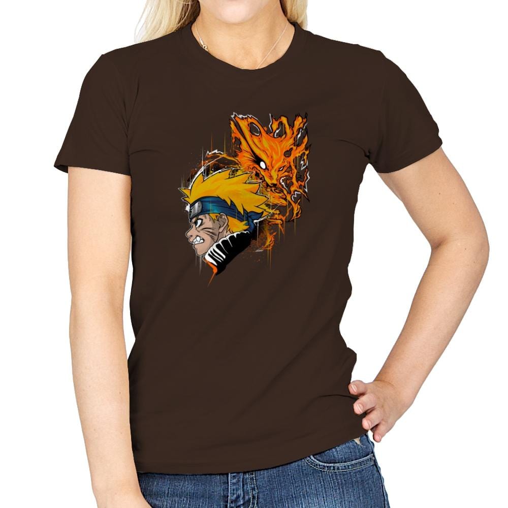 Demon Fox - Graffitees - Womens T-Shirts RIPT Apparel Small / Dark Chocolate