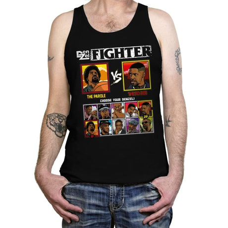 DenZel Fighter - Retro Fighter Series - Tanktop Tanktop RIPT Apparel X-Small / Black