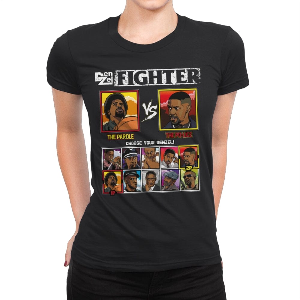 DenZel Fighter - Retro Fighter Series - Womens Premium T-Shirts RIPT Apparel Small / Black