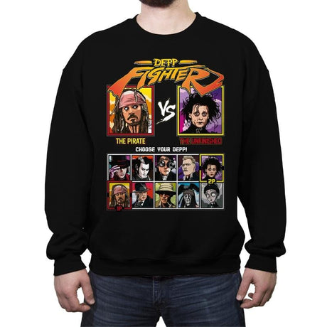 Depp Fighter - Crew Neck Sweatshirt Crew Neck Sweatshirt RIPT Apparel Small / Black