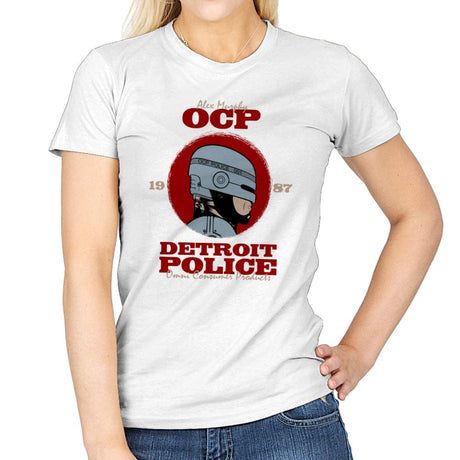 Detroit Police - Womens T-Shirts RIPT Apparel Small / White