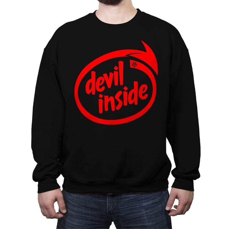 Devil Inside - Crew Neck Sweatshirt Crew Neck Sweatshirt RIPT Apparel Small / Black