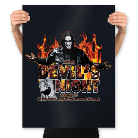 Devil's Night in Detroit - Prints Posters RIPT Apparel 18x24 / Black