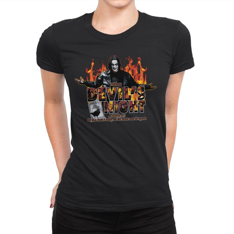 Devil's Night in Detroit - Womens Premium T-Shirts RIPT Apparel Small / Black