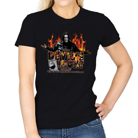 Devil's Night in Detroit - Womens T-Shirts RIPT Apparel Small / Black