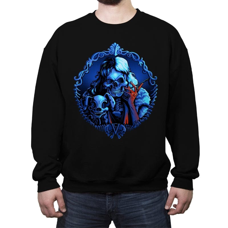 DeVil's Skull - Shirt Club - Crew Neck Sweatshirt Crew Neck Sweatshirt RIPT Apparel Small / Black