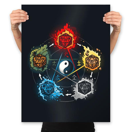 Dice Elements - Prints Posters RIPT Apparel 18x24 / Black