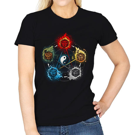 Dice Elements - Womens T-Shirts RIPT Apparel Small / Black