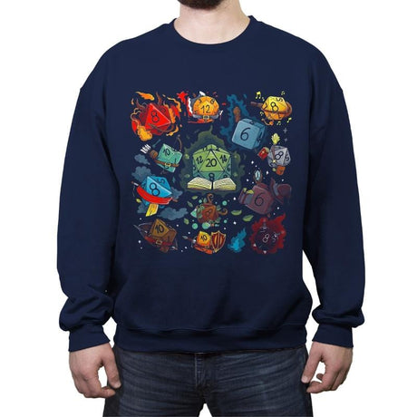 Dice World - Crew Neck Sweatshirt Crew Neck Sweatshirt RIPT Apparel Small / Navy