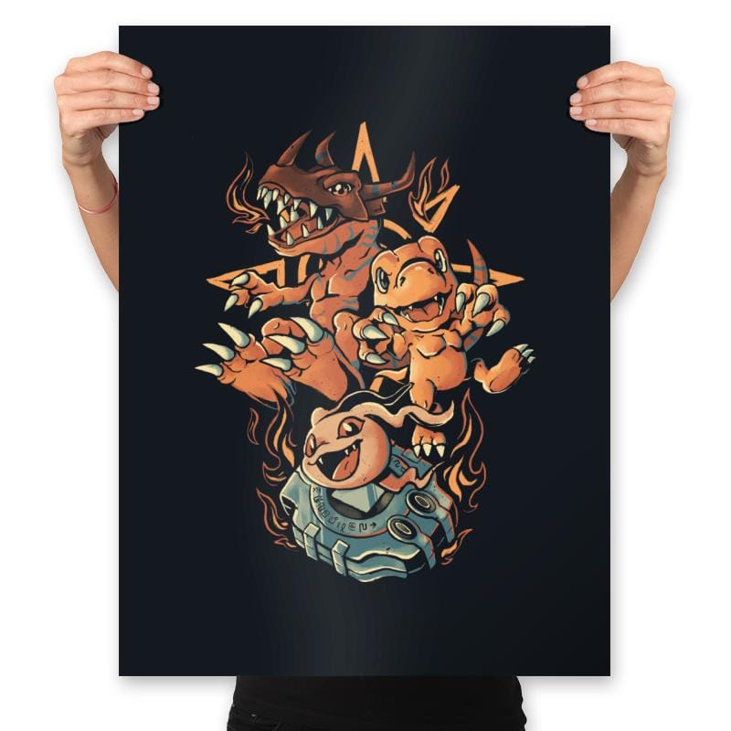 Digital Dino Evolution - Prints Posters RIPT Apparel 18x24 / Black