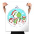 Dino Christmas - Prints Posters RIPT Apparel 18x24 / White