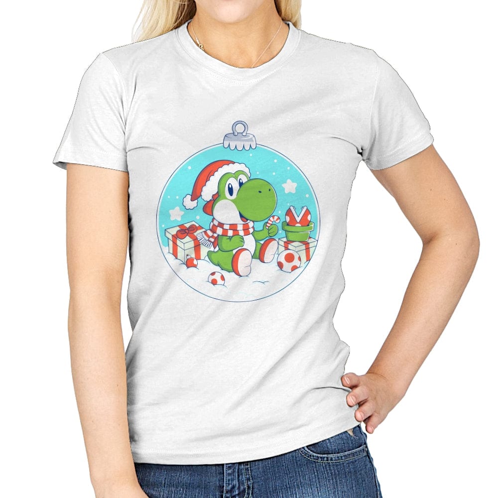 Dino Christmas - Womens T-Shirts RIPT Apparel Small / White