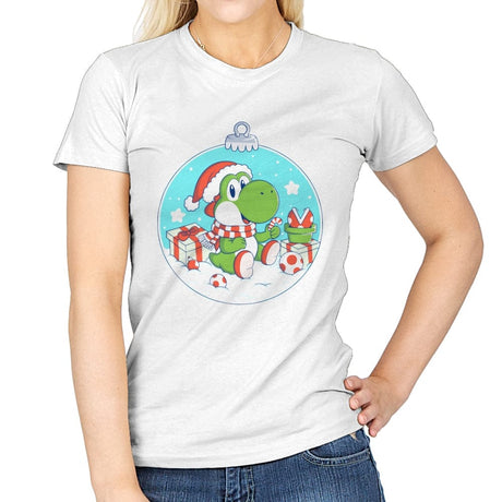 Dino Christmas - Womens T-Shirts RIPT Apparel Small / White