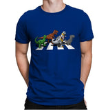 Dino Crossing - Mens Premium T-Shirts RIPT Apparel Small / Royal