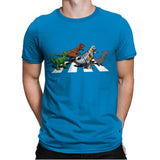 Dino Crossing - Mens Premium T-Shirts RIPT Apparel Small / Turqouise