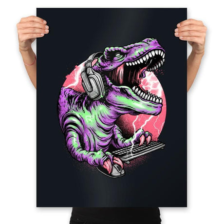 Dino Rage - Prints Posters RIPT Apparel 18x24 / Black