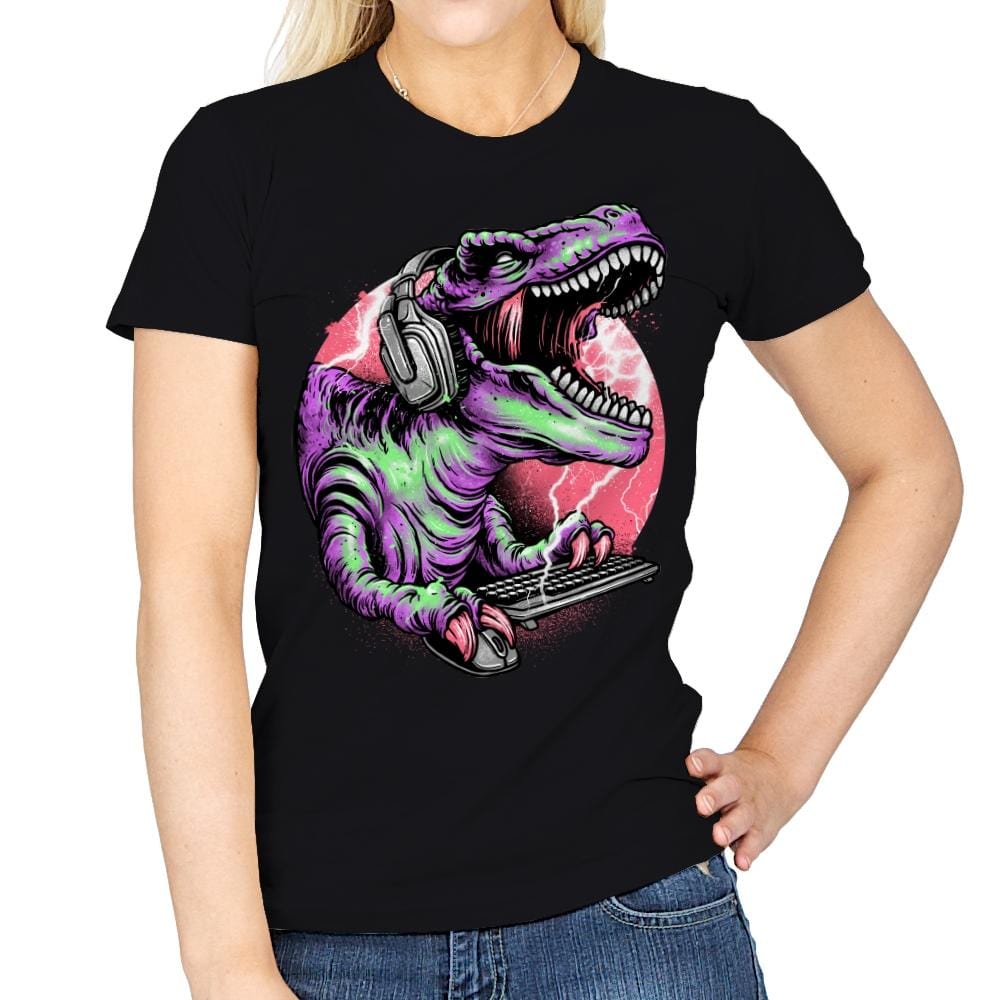 Dino Rage - Womens T-Shirts RIPT Apparel Small / Black