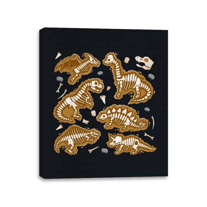 Dinosaur Fossils - Canvas Wraps Canvas Wraps RIPT Apparel 11x14 / Black