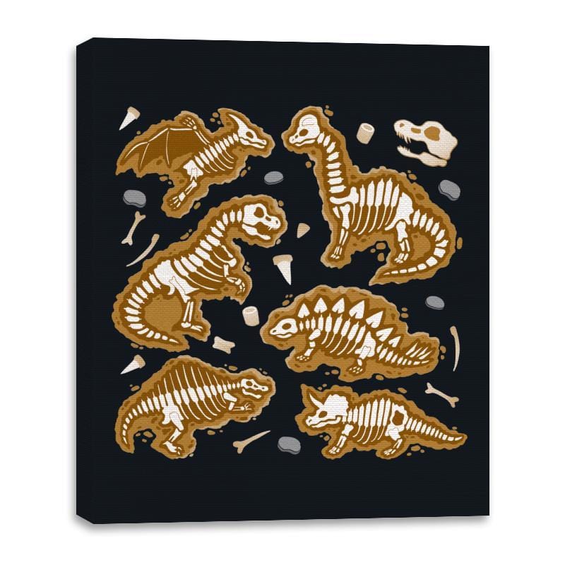 Dinosaur Fossils - Canvas Wraps Canvas Wraps RIPT Apparel 16x20 / Black