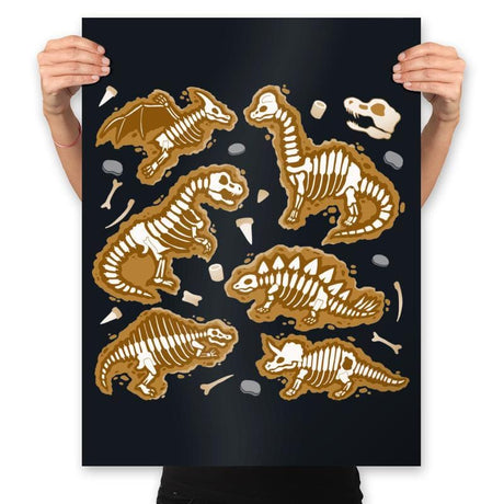 Dinosaur Fossils - Prints Posters RIPT Apparel 18x24 / Black