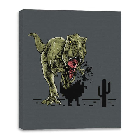 Dinosaur Offline - Canvas Wraps Canvas Wraps RIPT Apparel 16x20 / Charcoal