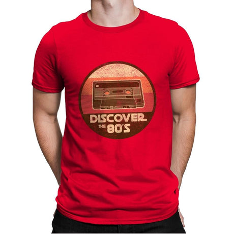 Discover the 80's - Mens Premium T-Shirts RIPT Apparel Small / Red