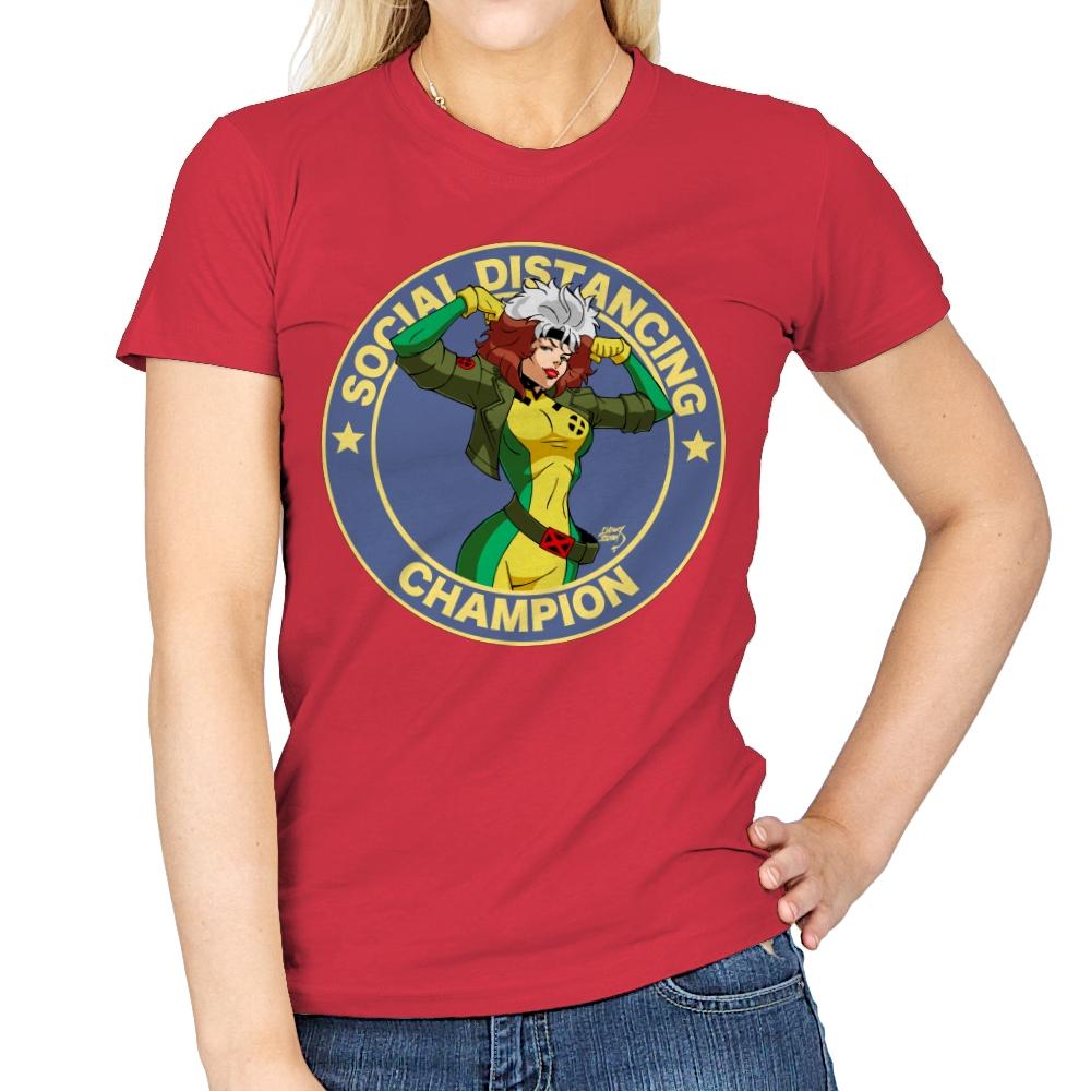 Distancing Champ - Anytime - Womens T-Shirts RIPT Apparel Small / Red