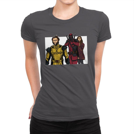 Distracted Deadpool - Womens Premium T-Shirts RIPT Apparel Small / Heavy Metal