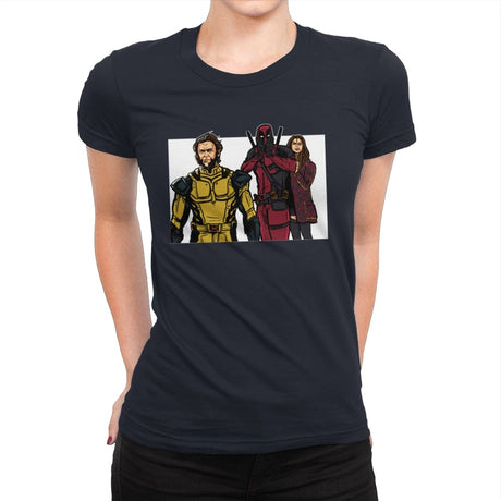 Distracted Deadpool - Womens Premium T-Shirts RIPT Apparel Small / Midnight Navy