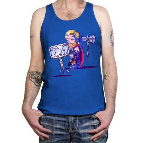 Distracted God - Tanktop Tanktop RIPT Apparel X-Small / True Royal