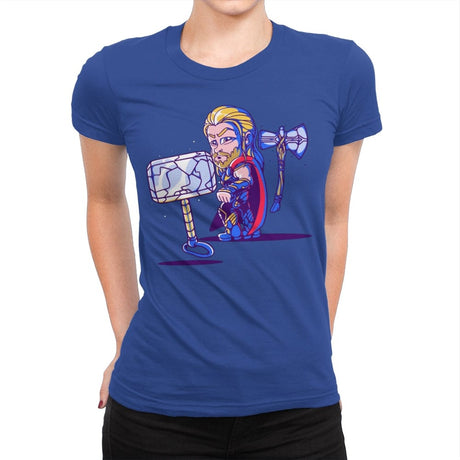 Distracted God - Womens Premium T-Shirts RIPT Apparel Small / Royal