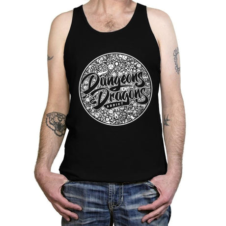 DnD Addict Mosaic - Tanktop Tanktop RIPT Apparel X-Small / Black