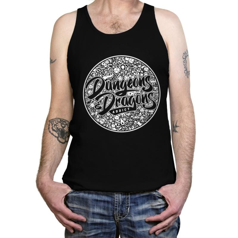 DnD Addict Mosaic - Tanktop Tanktop RIPT Apparel X-Small / Black