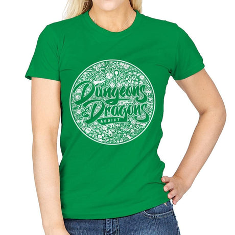 DnD Addict Mosaic - Womens T-Shirts RIPT Apparel Small / Irish Green