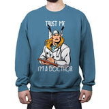 Docthor - Crew Neck Sweatshirt Crew Neck Sweatshirt RIPT Apparel Small / Indigo Blue