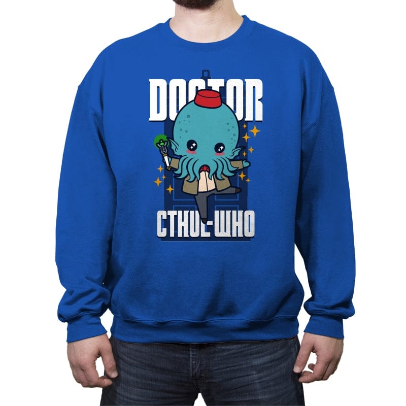 Doctor Cthul-Who - Crew Neck Sweatshirt Crew Neck Sweatshirt RIPT Apparel Small / Royal