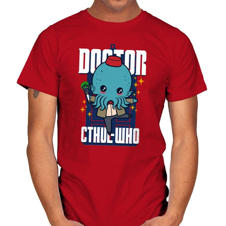 Doctor Cthul-Who - Mens T-Shirts RIPT Apparel Small / Red