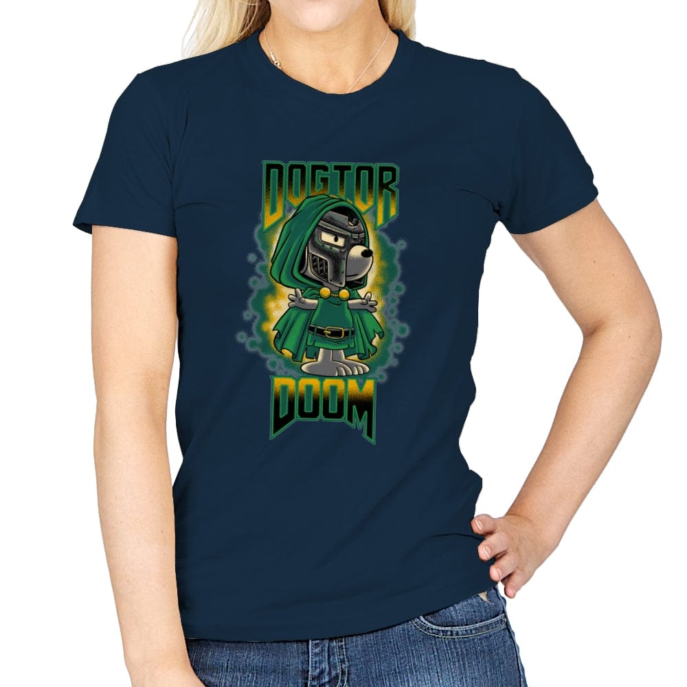 Dogtor Doom - Womens T-Shirts RIPT Apparel Small / Navy