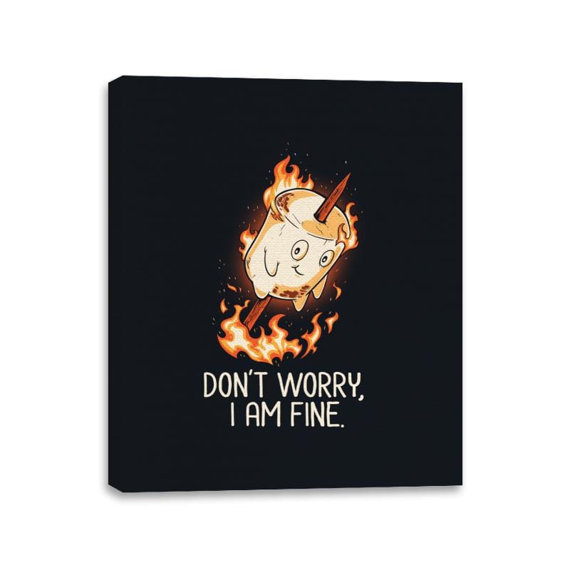 Don't Worry I Am Fine - Canvas Wraps Canvas Wraps RIPT Apparel 11x14 / Black